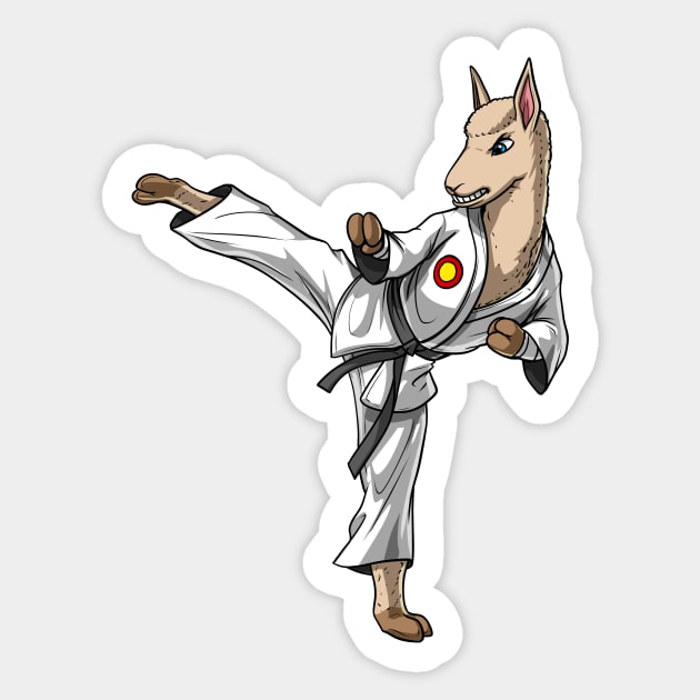 Llama Karate Sticker by underheaven